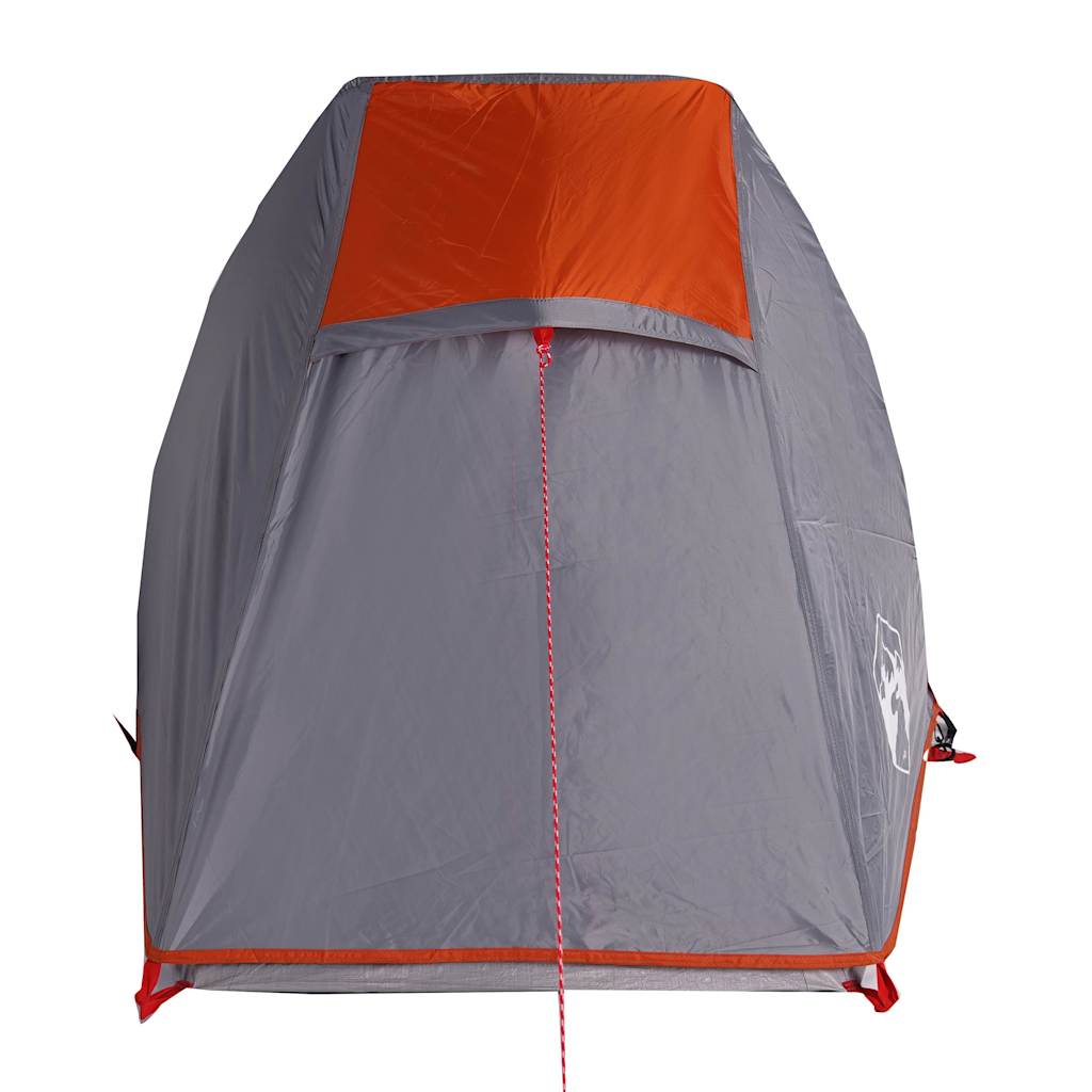 Tunneltelt For Camping 1 Person Grå Og Oransje Vanntett