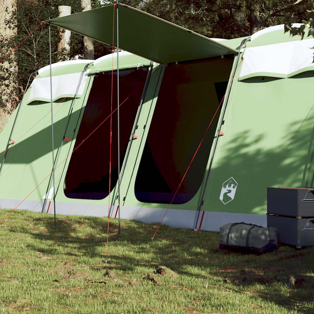 Tunneltelt For Camping 8 Personer Grønn Vanntett