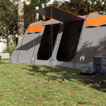 Tunneltelt For Camping 8 Personer Grå Og Oransje Vanntett