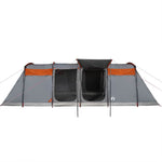 Tunneltelt For Camping 8 Personer Grå Og Oransje Vanntett