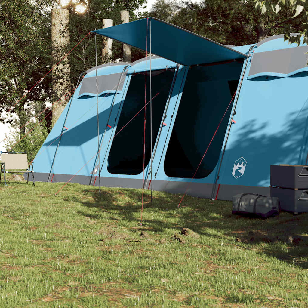 Tunneltelt For Camping 10 Personer Blå Vanntett