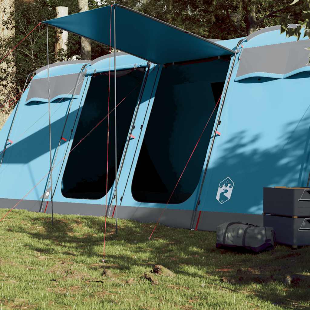 Tunneltelt For Camping 10 Personer Blå Vanntett