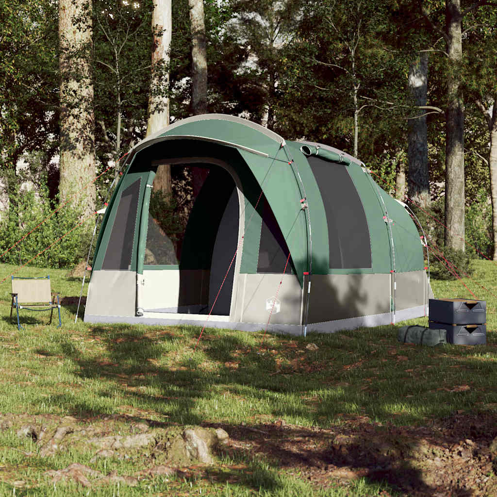 Tunneltelt For Camping 3 Personer Grønn Vanntett