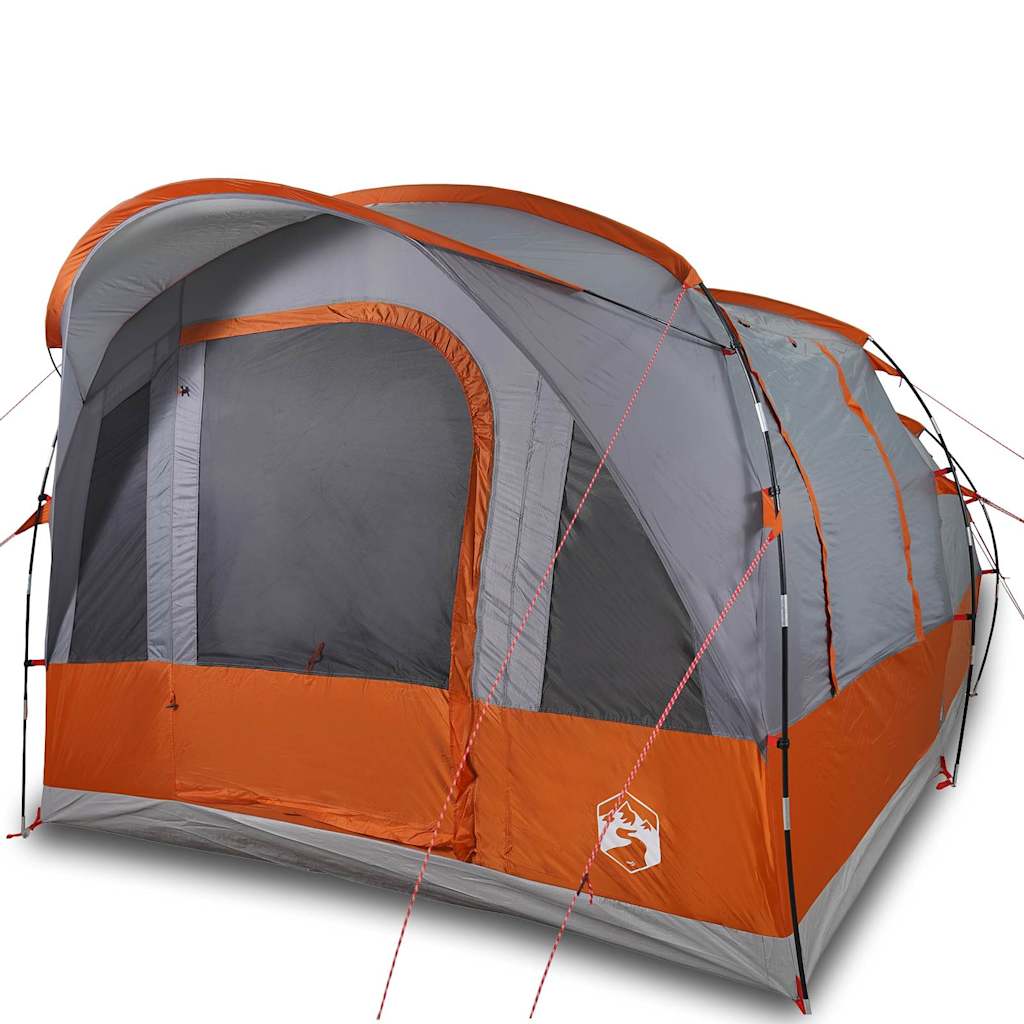 Tunneltelt For Camping 3 Personer Grå Og Oransje Vanntett
