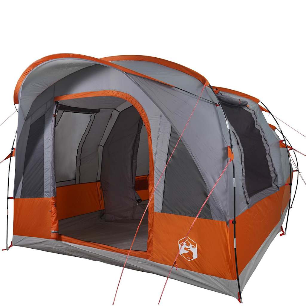 Tunneltelt For Camping 3 Personer Grå Og Oransje Vanntett