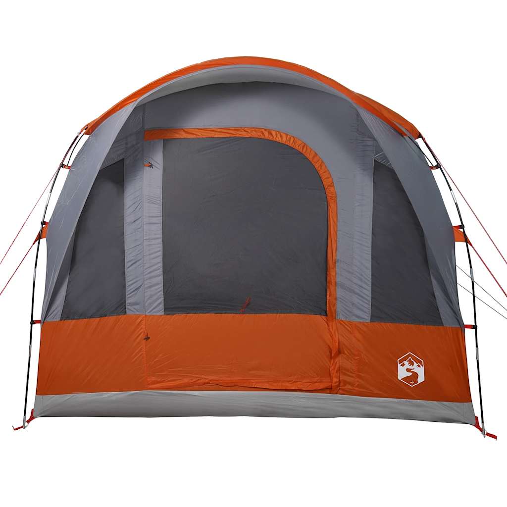 Tunneltelt For Camping 3 Personer Grå Og Oransje Vanntett