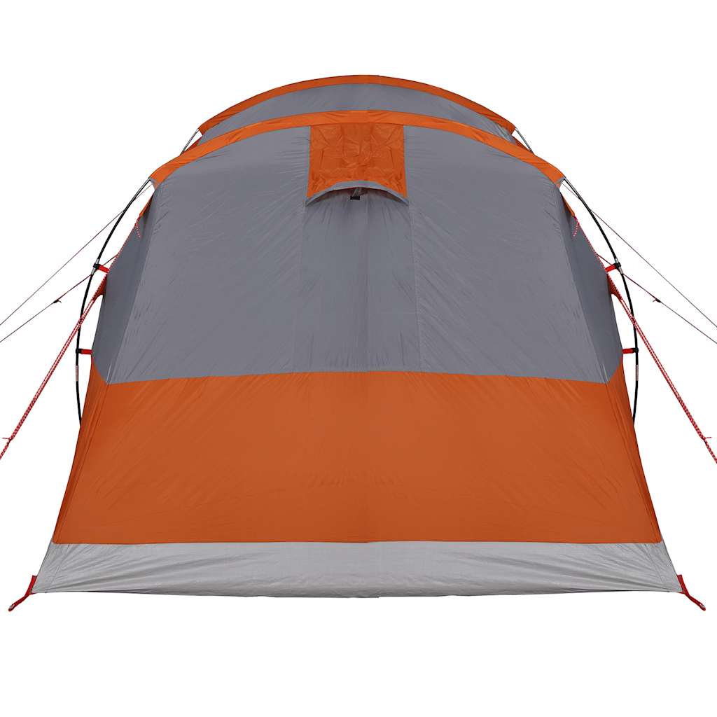 Tunneltelt For Camping 3 Personer Grå Og Oransje Vanntett