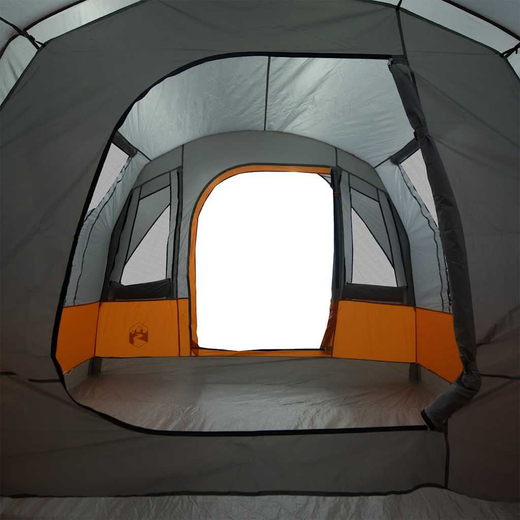 Tunneltelt For Camping 3 Personer Grå Og Oransje Vanntett