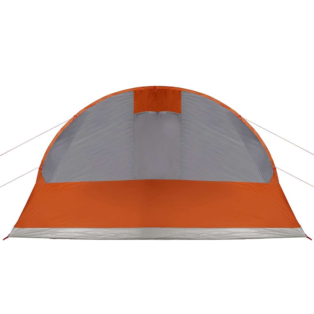 Tunneltelt For Camping 7 Personer Grå Og Oransje Vanntett