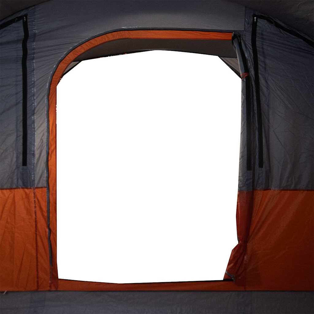 Tunneltelt For Camping 7 Personer Grå Og Oransje Vanntett