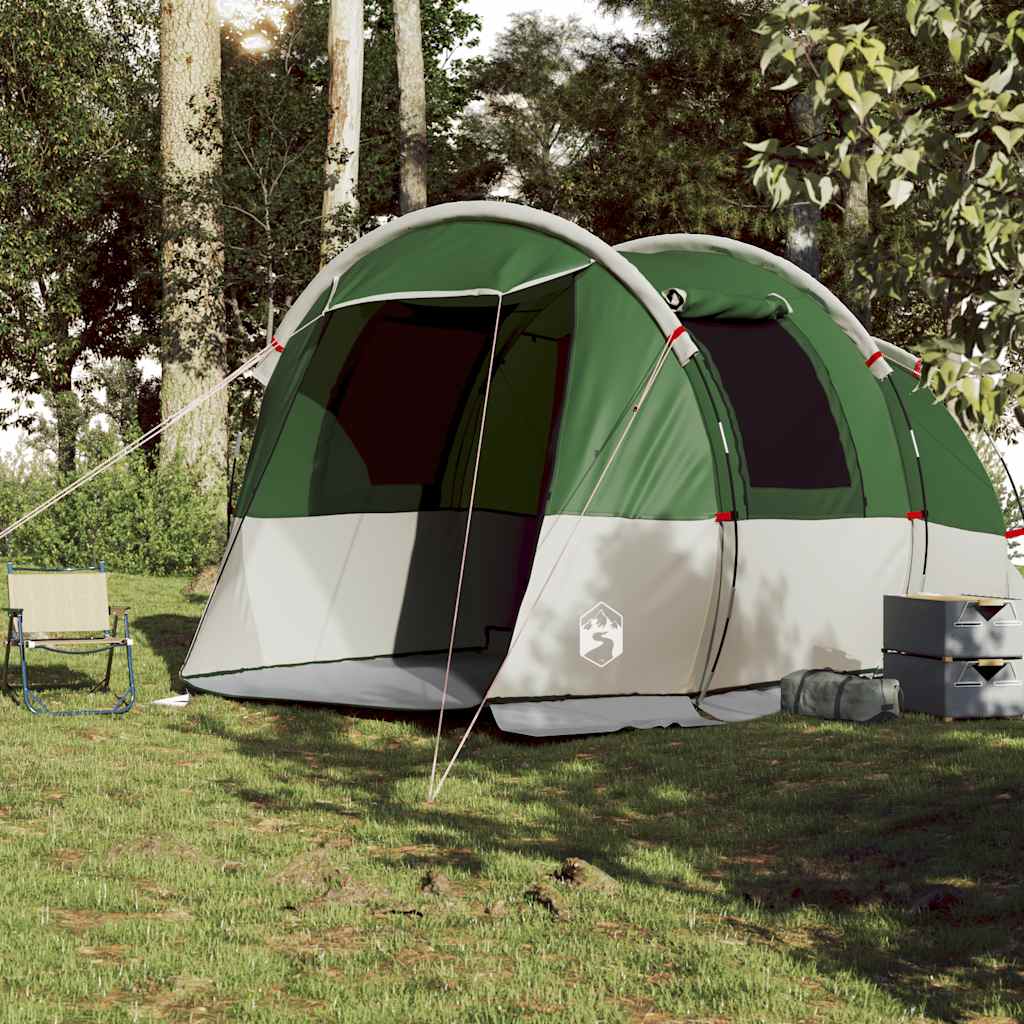 Tunneltelt For Camping 4 Personer Grønn Vanntett