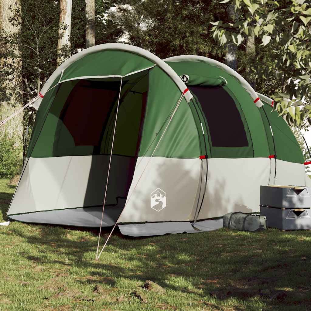 Tunneltelt For Camping 4 Personer Grønn Vanntett
