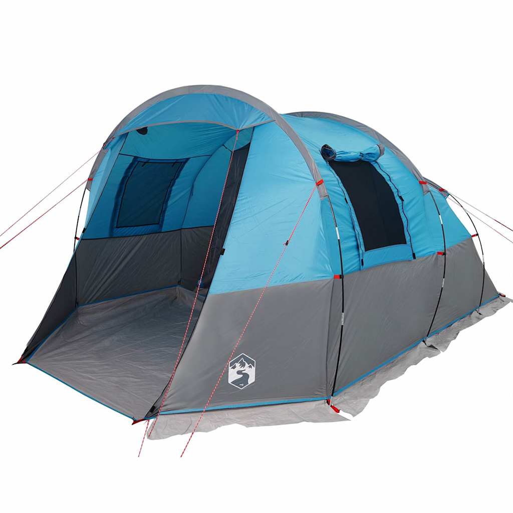 Tunneltelt For Camping 4 Personer Blå Vanntett