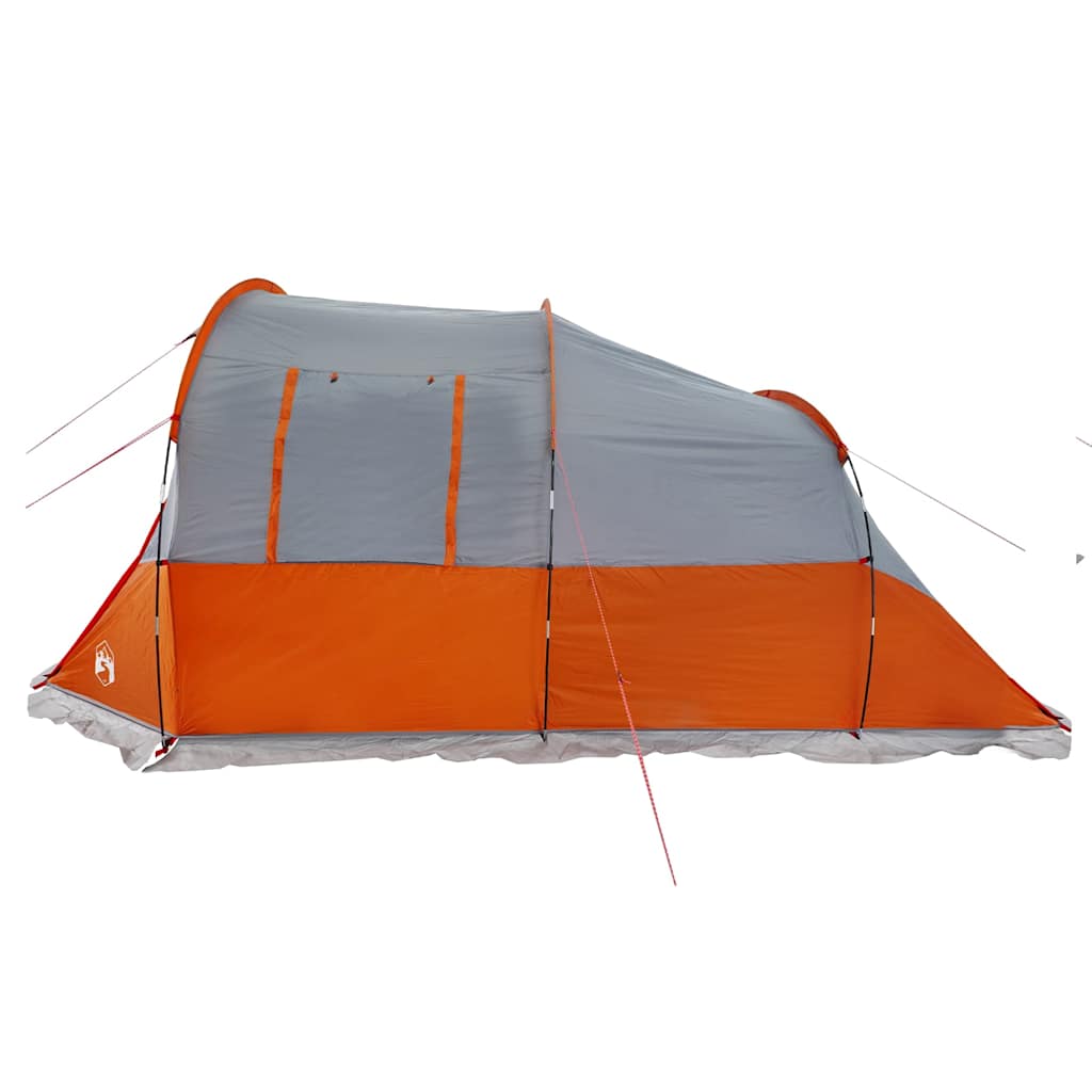 Tunneltelt For Camping 4 Personer Grå Og Oransje Vanntett
