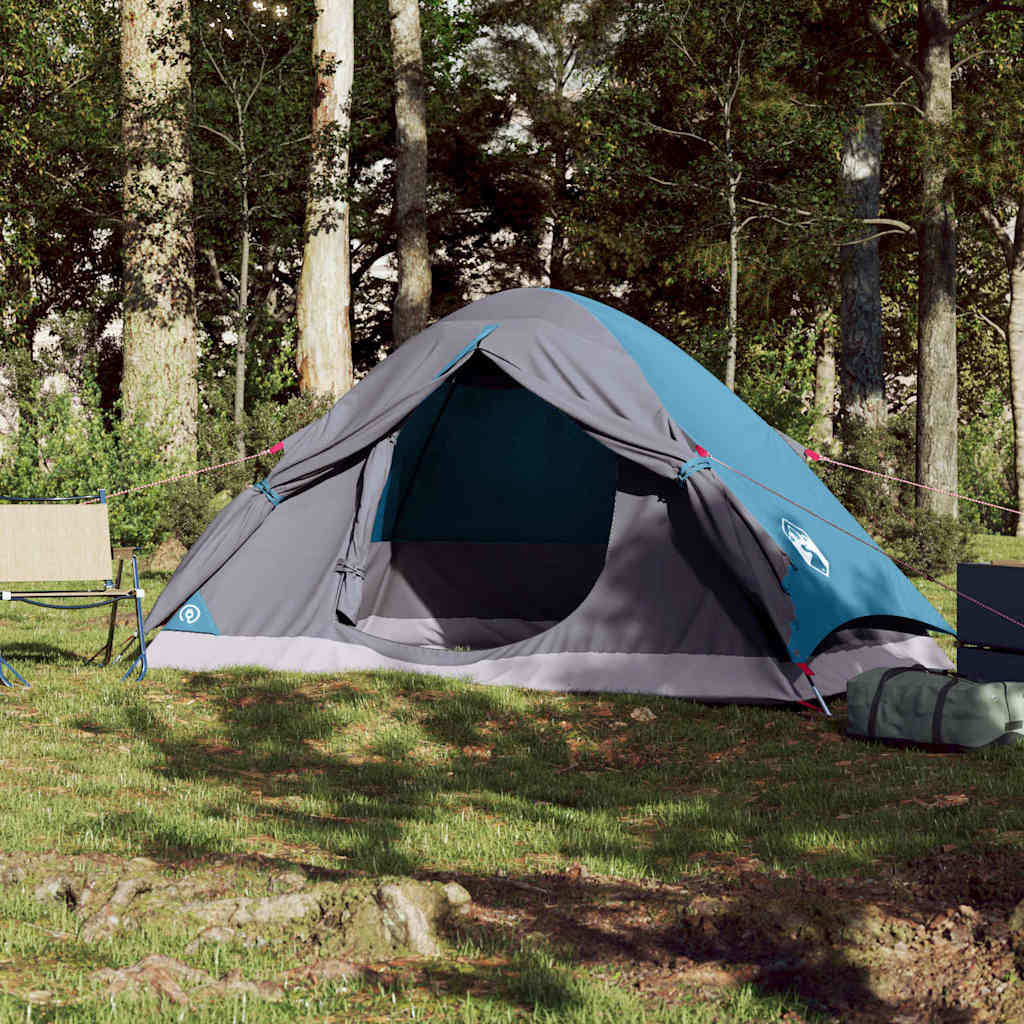 Kuppeltelt For Camping 1 Person Blå Vanntett