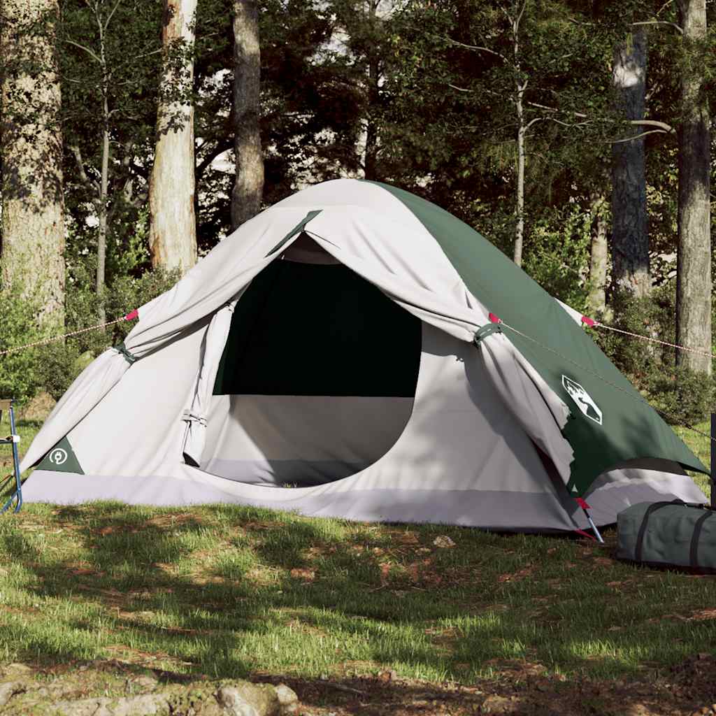 Kuppeltelt For Camping 4 Personer Grønn Vanntett