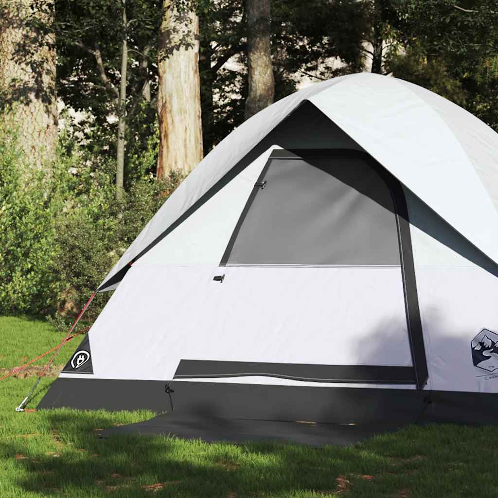 Kuppeltelt For Camping 2 Personer Hvit Blendingsstoff Vanntett