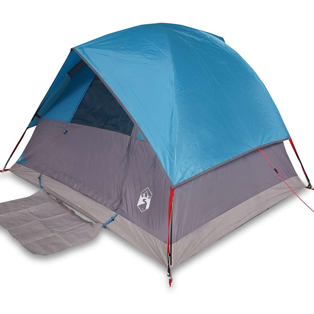 Kuppeltelt For Camping 3 Personer Blå Vanntett