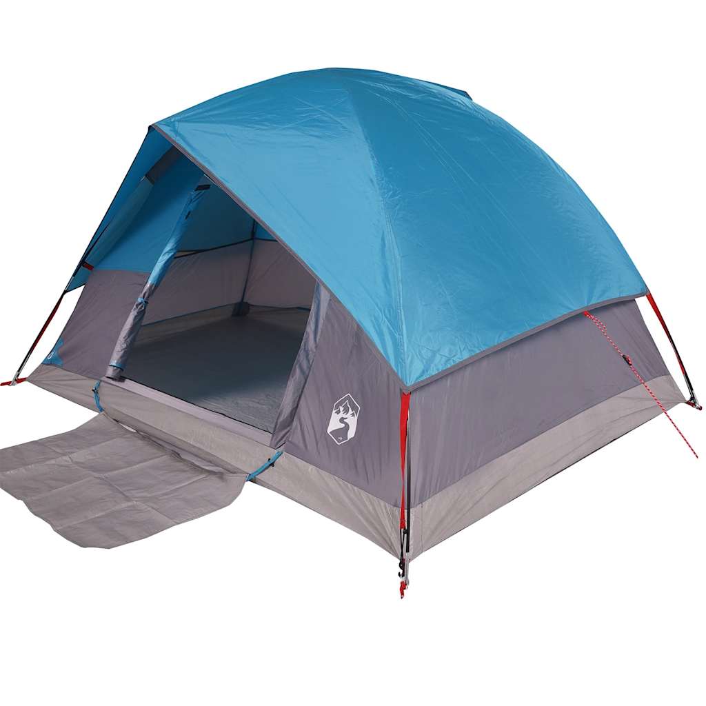 Kuppeltelt For Camping 3 Personer Blå Vanntett