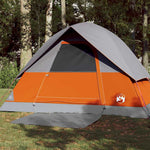 Kuppeltelt For Camping 3 Personer Grå Og Oransje Vanntett