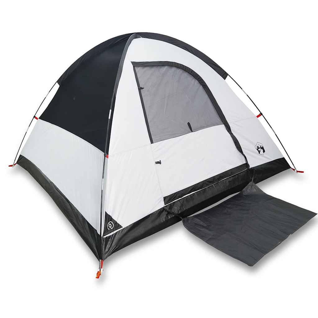 Kuppeltelt For Camping 3 Personer Hvit Blendingsstoff Vanntett