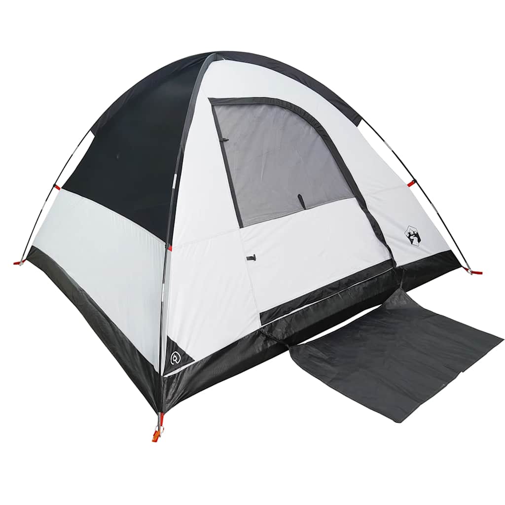 Kuppeltelt For Camping 3 Personer Hvit Blendingsstoff Vanntett