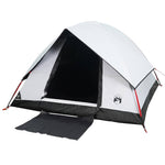 Kuppeltelt For Camping 3 Personer Hvit Blendingsstoff Vanntett