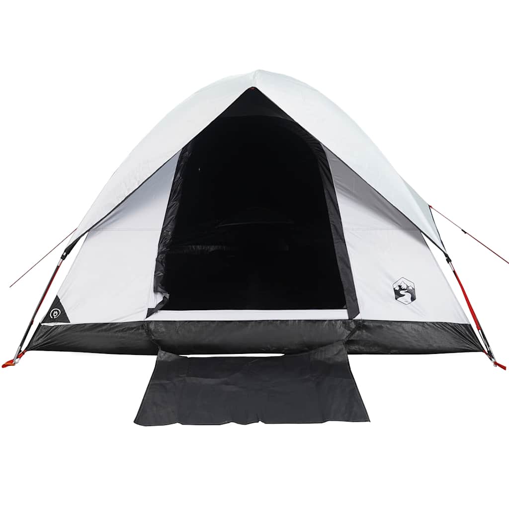 Kuppeltelt For Camping 3 Personer Hvit Blendingsstoff Vanntett