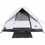 Kuppeltelt For Camping 3 Personer Hvit Blendingsstoff Vanntett