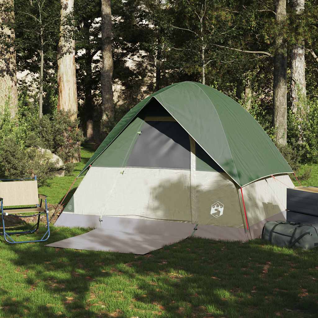 Kuppeltelt For Camping 4 Personer Grønn Vanntett