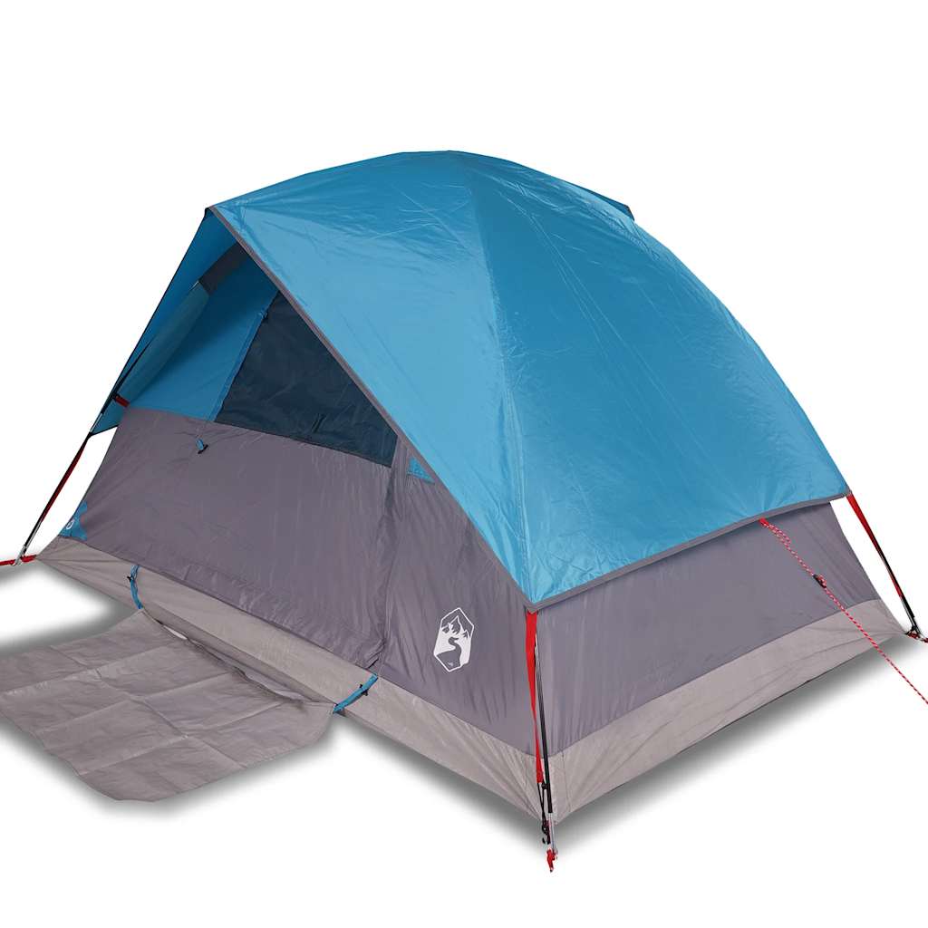 Kuppeltelt For Camping 4 Personer Blå Vanntett