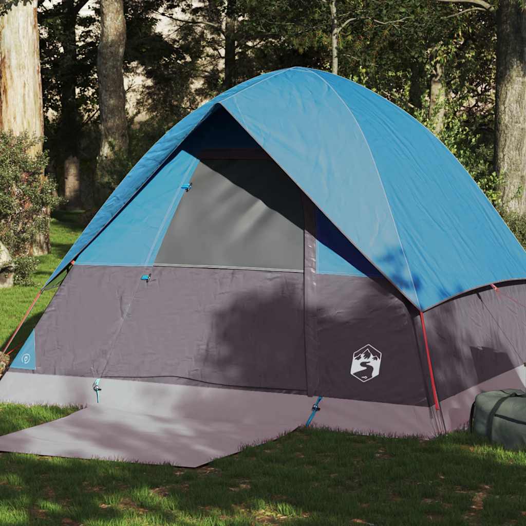 Kuppeltelt For Camping 4 Personer Blå Vanntett
