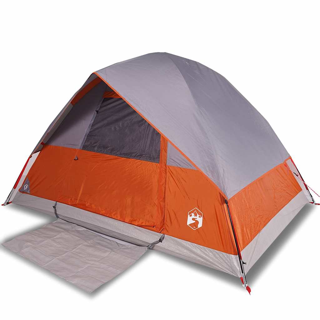 Kuppeltelt For Camping 4 Personer Oransje Vanntett