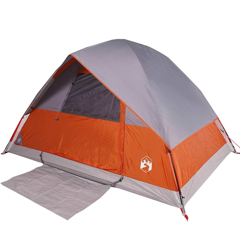Kuppeltelt For Camping 4 Personer Oransje Vanntett