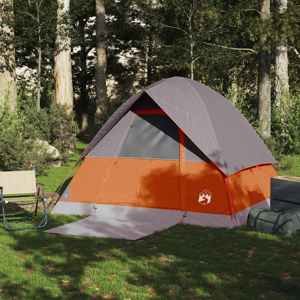 Kuppeltelt For Camping 4 Personer Oransje Vanntett