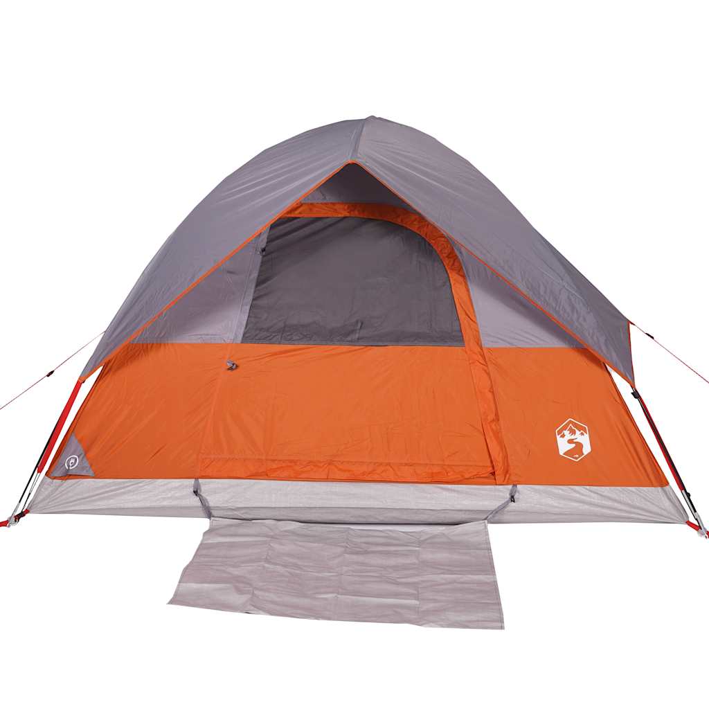 Kuppeltelt For Camping 4 Personer Oransje Vanntett