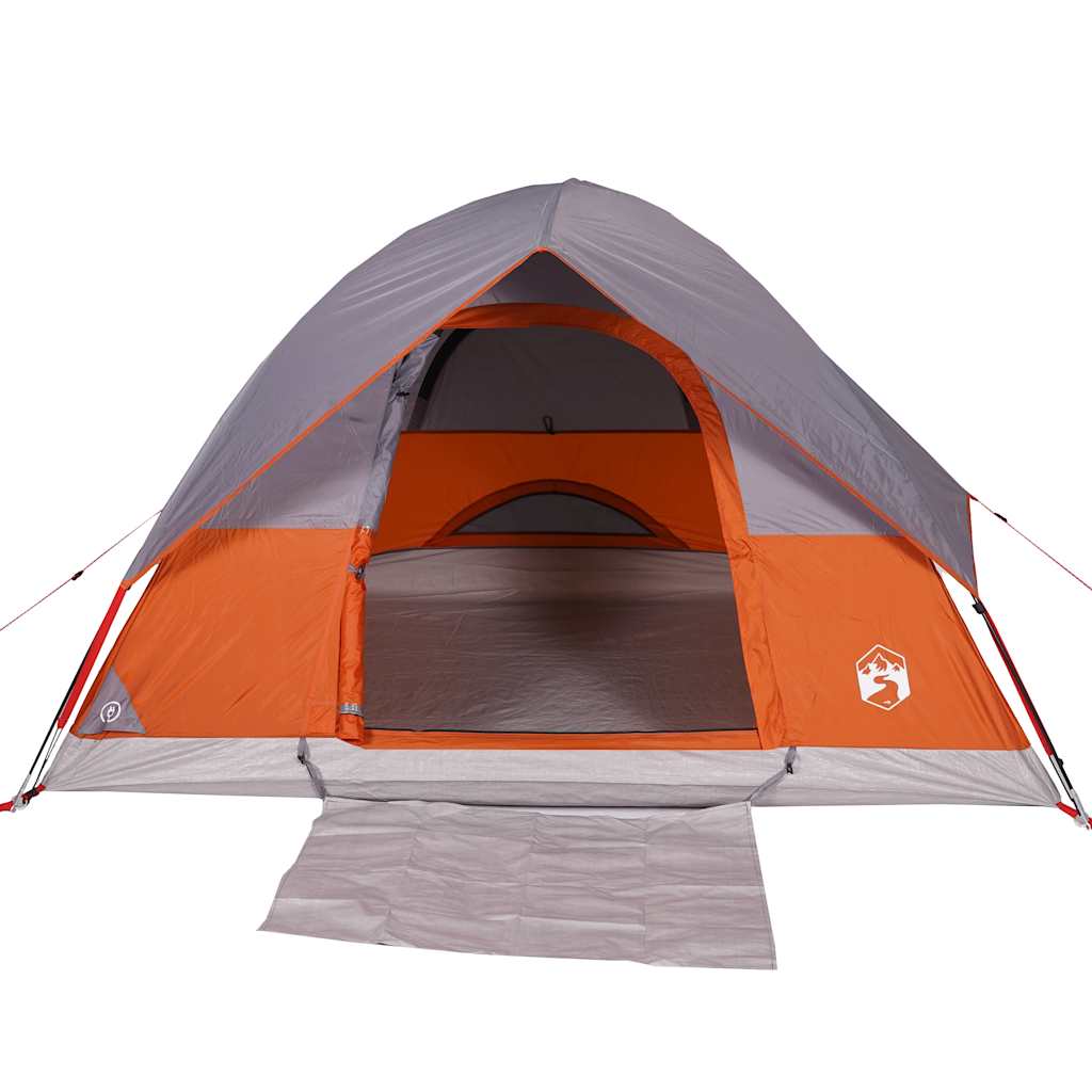 Kuppeltelt For Camping 4 Personer Oransje Vanntett