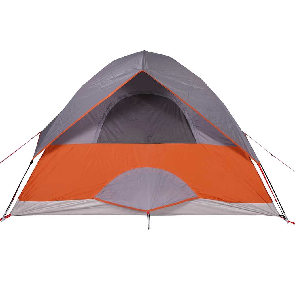 Kuppeltelt For Camping 4 Personer Oransje Vanntett