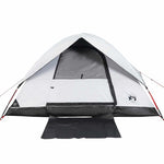 Kuppeltelt For Camping 4 Personer Hvit Blendingsstoff Vanntett