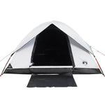 Kuppeltelt For Camping 4 Personer Hvit Blendingsstoff Vanntett