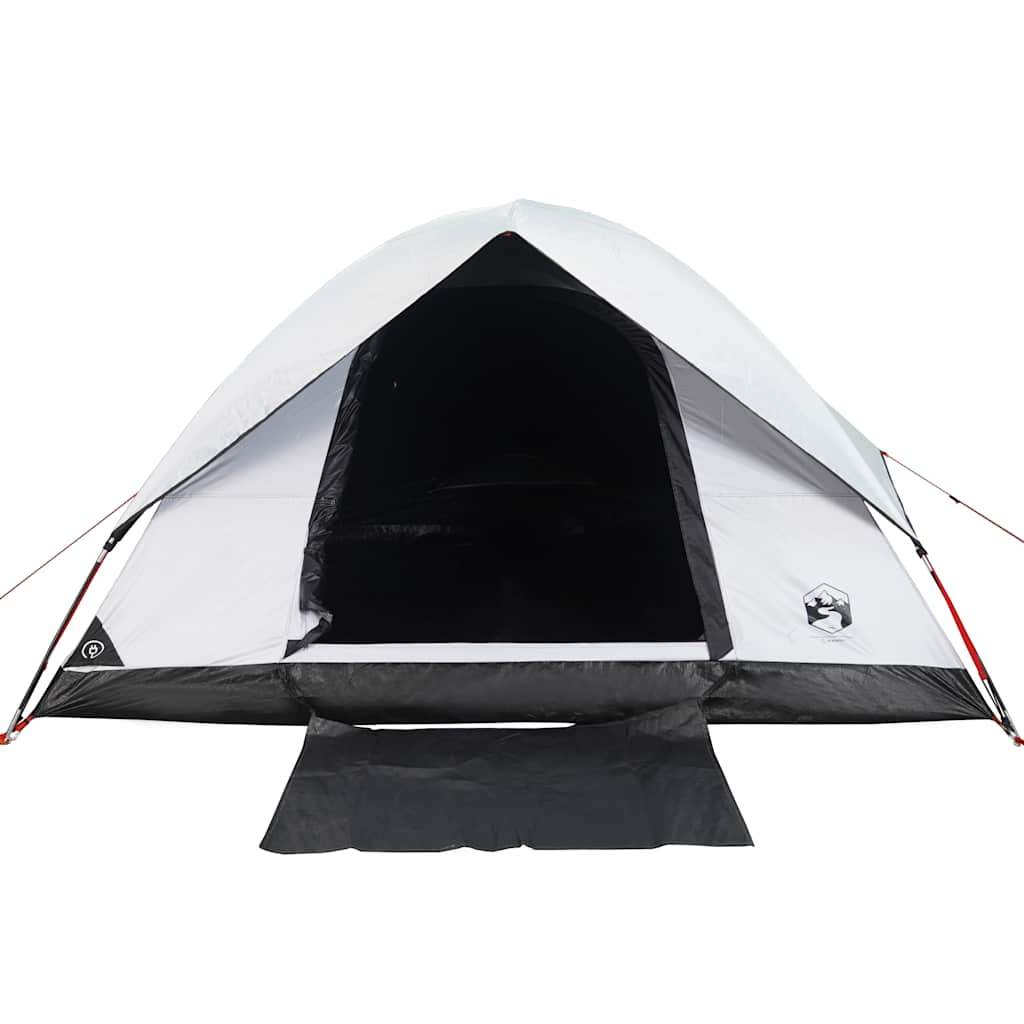 Kuppeltelt For Camping 4 Personer Hvit Blendingsstoff Vanntett
