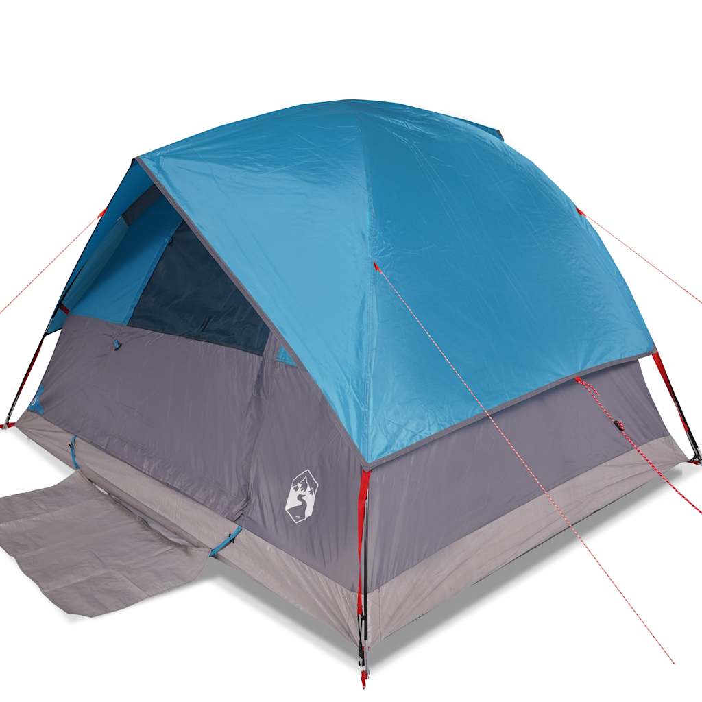 Kuppeltelt For Camping 6 Personer Blå Vanntett