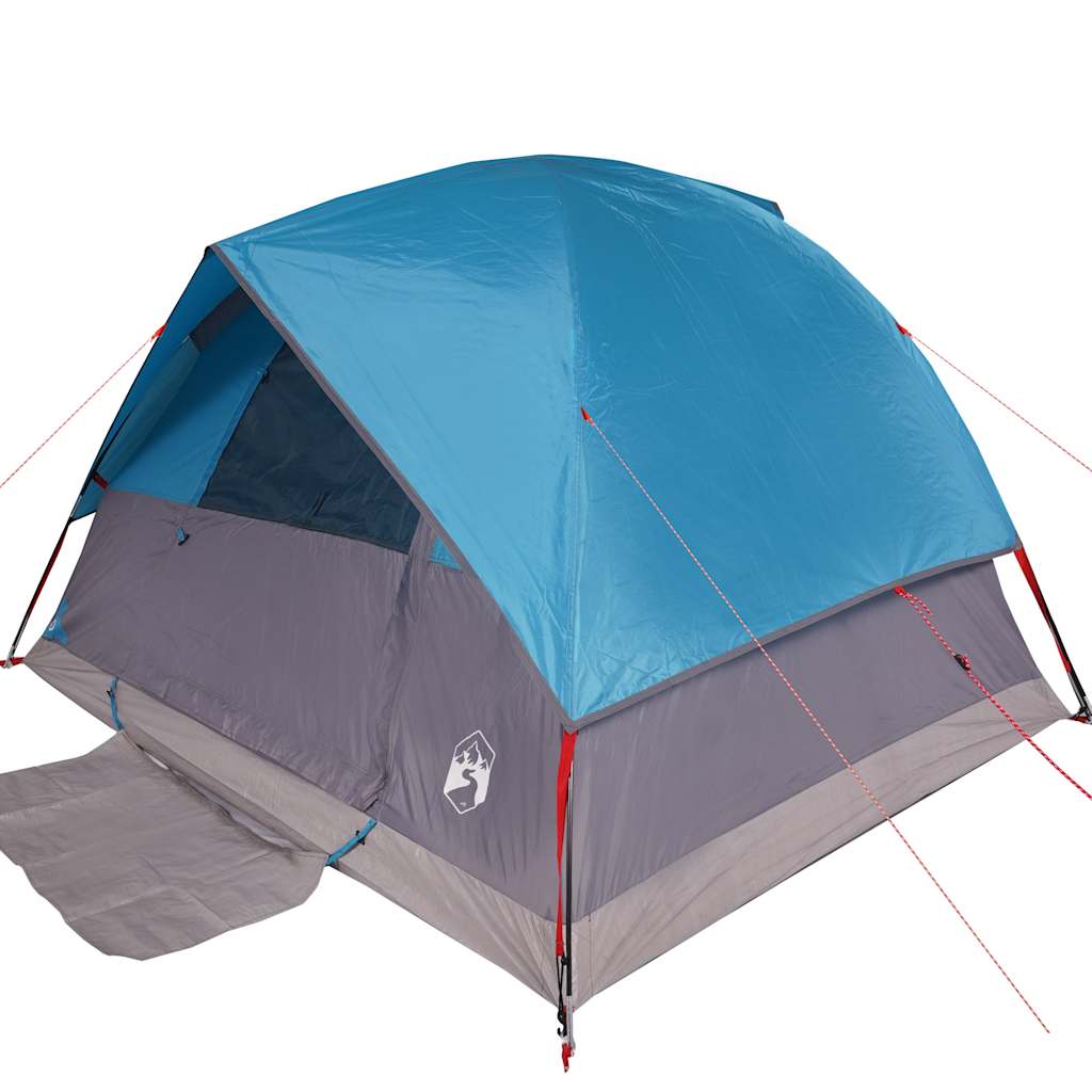Kuppeltelt For Camping 6 Personer Blå Vanntett