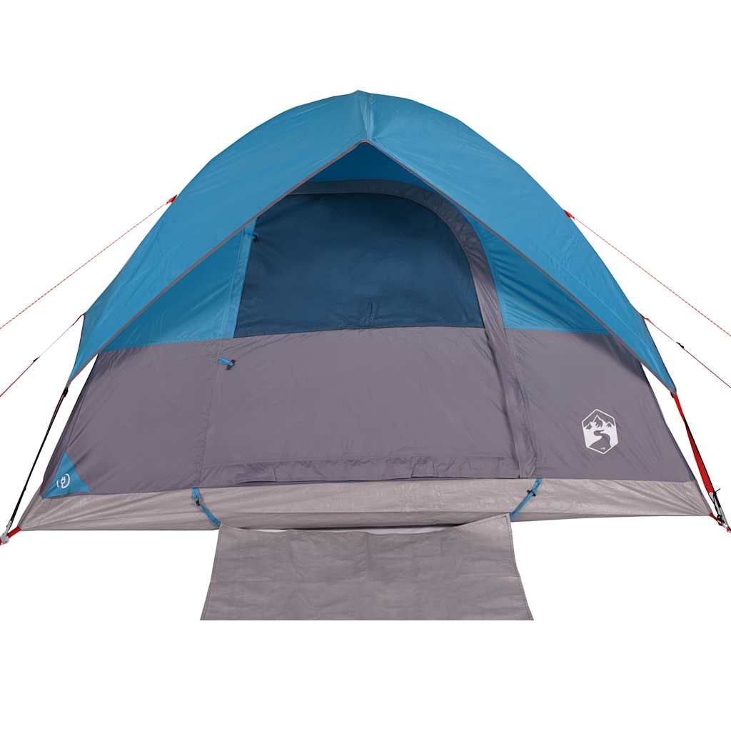 Kuppeltelt For Camping 6 Personer Blå Vanntett
