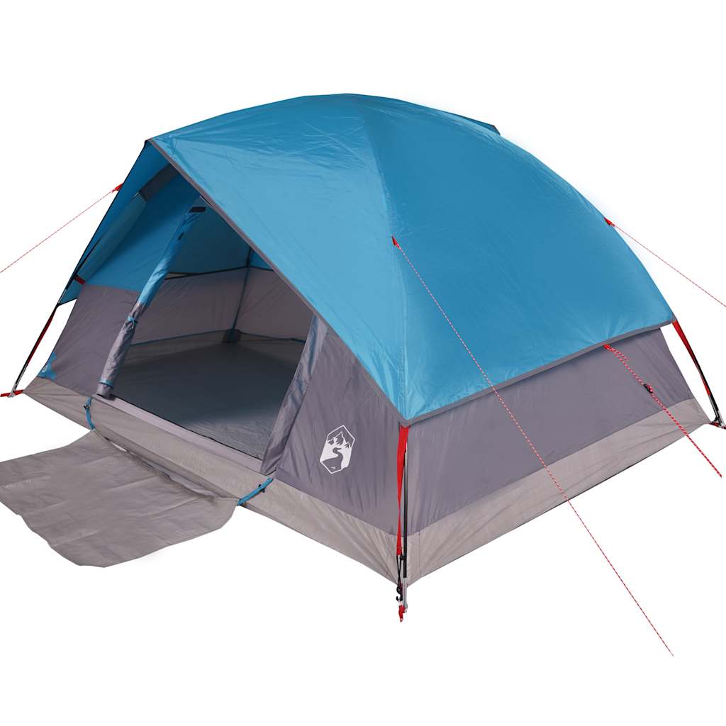 Kuppeltelt For Camping 6 Personer Blå Vanntett