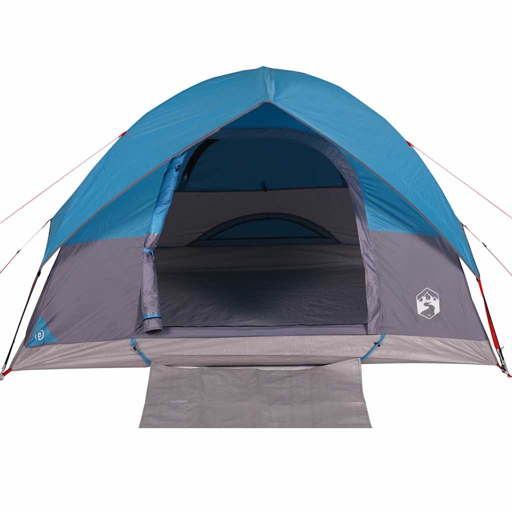 Kuppeltelt For Camping 6 Personer Blå Vanntett