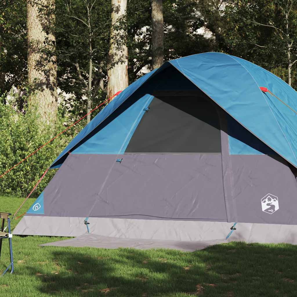 Kuppeltelt For Camping 6 Personer Blå Vanntett