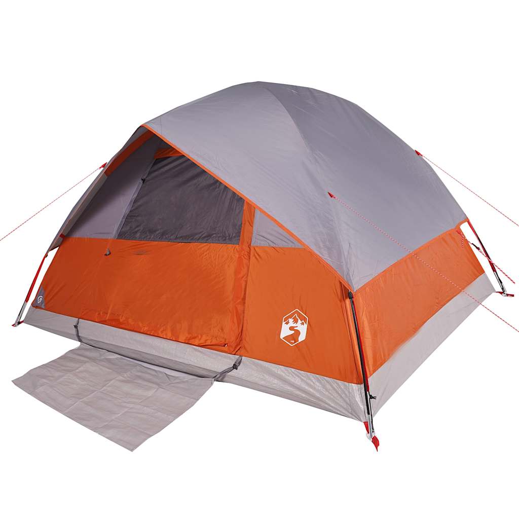 Kuppeltelt For Camping 6 Personer Oransje Vanntett