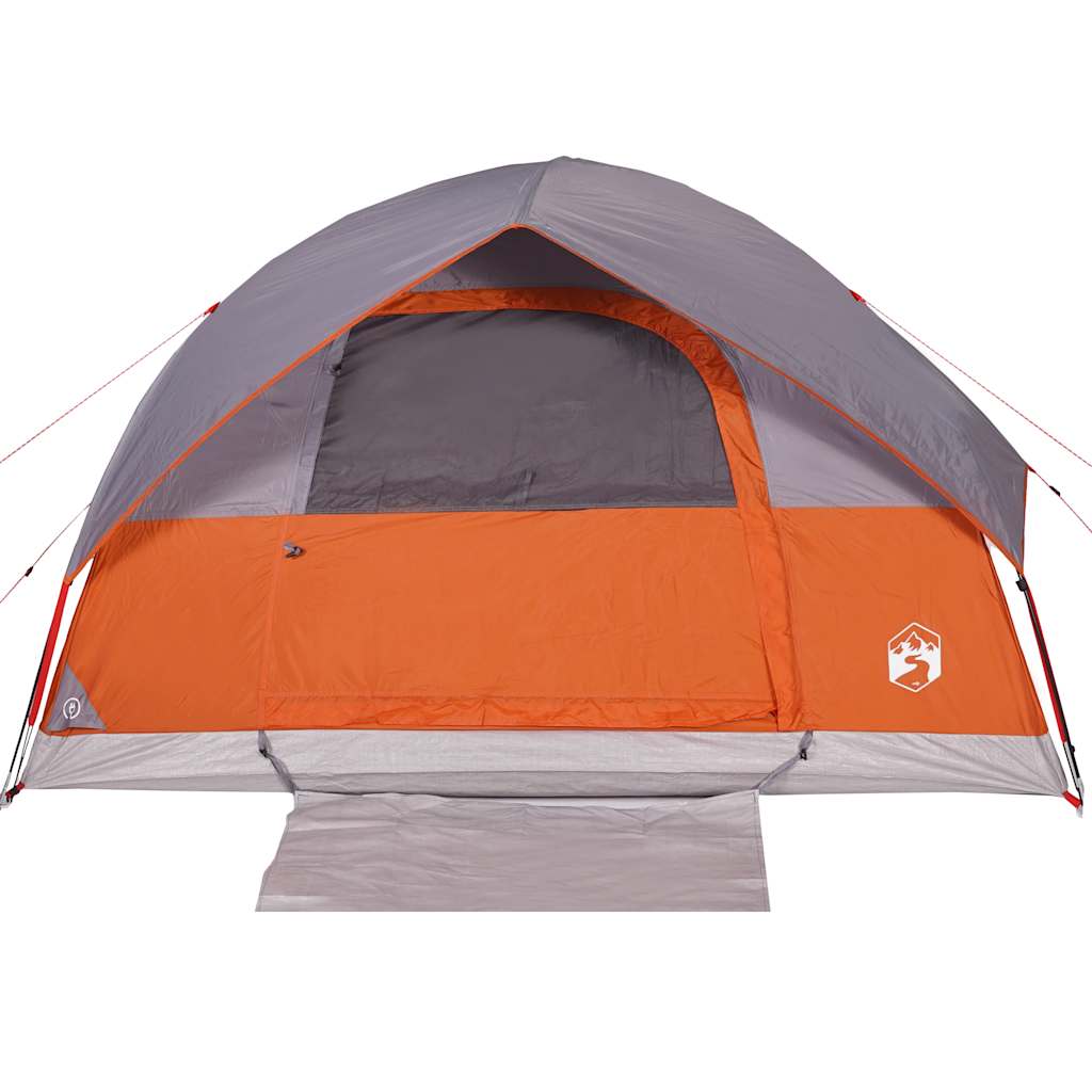 Kuppeltelt For Camping 6 Personer Oransje Vanntett