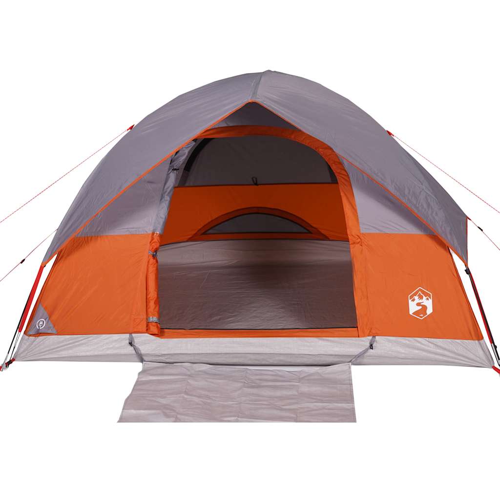 Kuppeltelt For Camping 6 Personer Oransje Vanntett